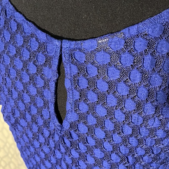 Blue women’s top from Joe Boxer Size XL. Button back/see through top. - Picture 5 of 10